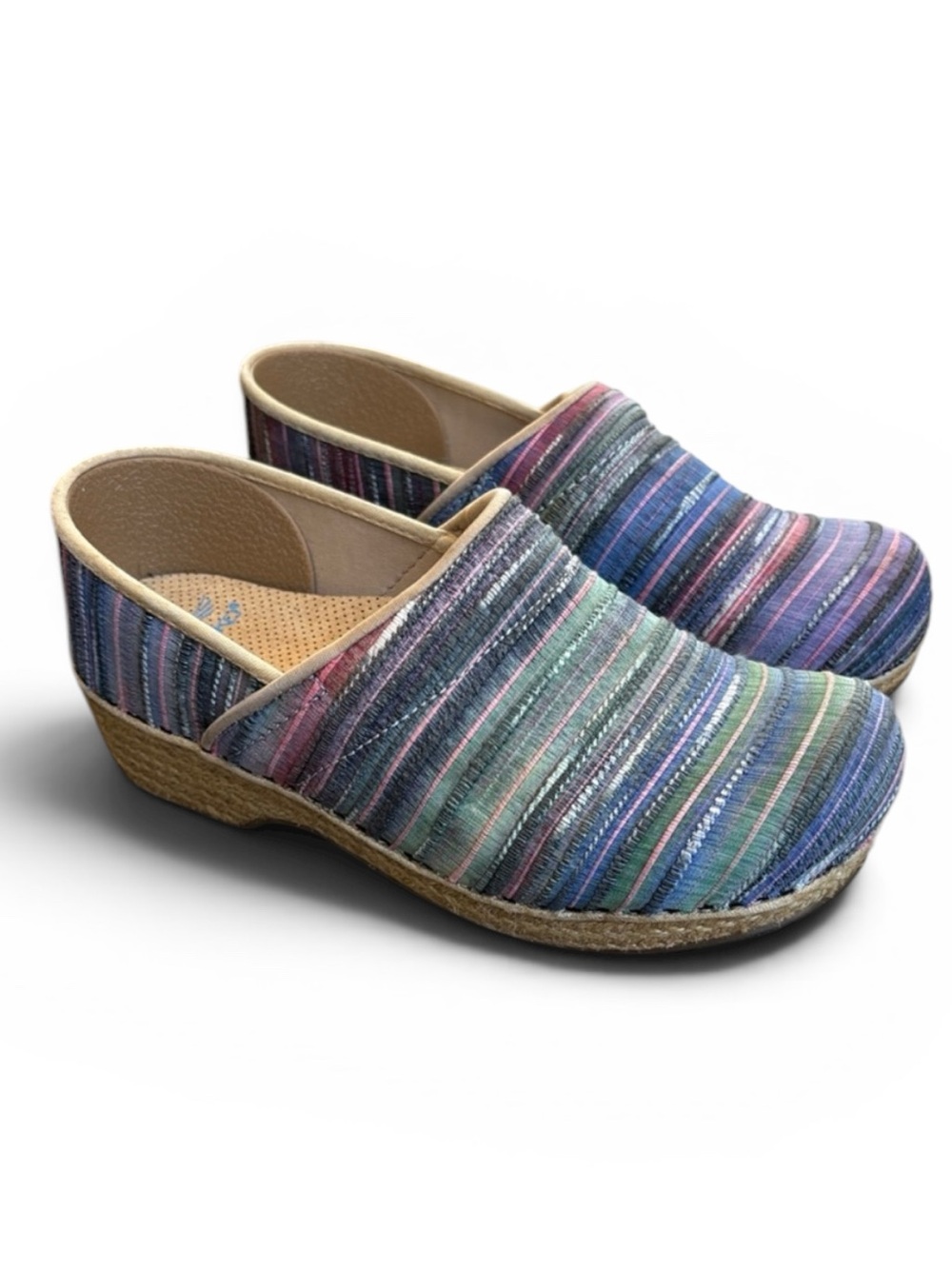 Dansko Jute Pro Weave Artisan Multicolor Clog Women’s 8.5/9 (39) Rainbow Slip On